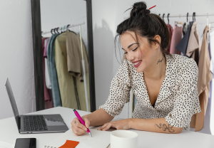 Woman Designer Working in Creative Studio